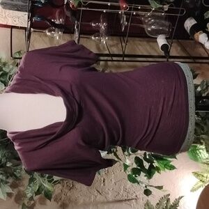 F-021 Vintage Costa Blanca Deep Purple Cowl Neck Blouse